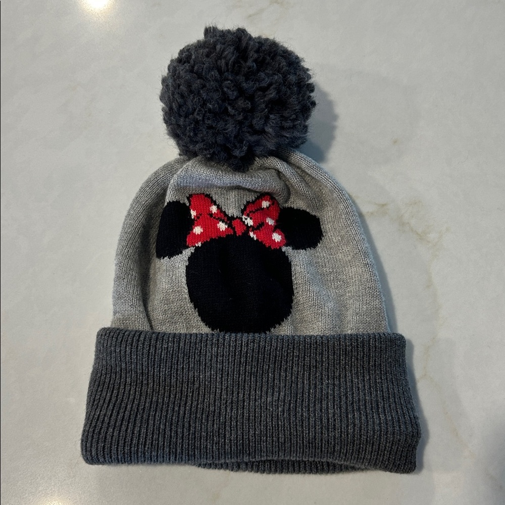NWOT Girl's Disney GAP Minnie Mouse Gray Winter Hat Cap Beanie‎ S/M